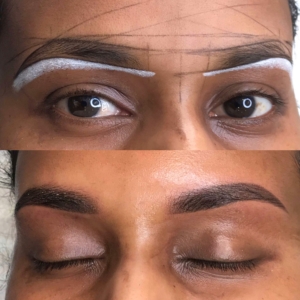 Dermatopigmentatie vrouw ombré powder brows